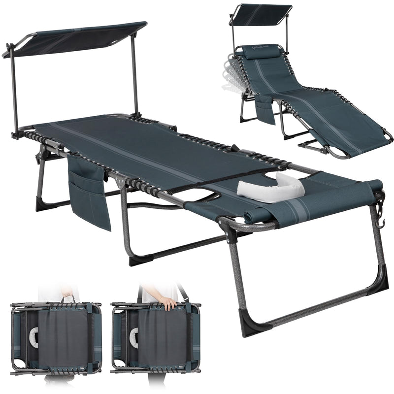 Load image into Gallery viewer, KingCamp MAGNOLIA B10 PLUS Backpack Chaise Lounge Quick Installation Blue
