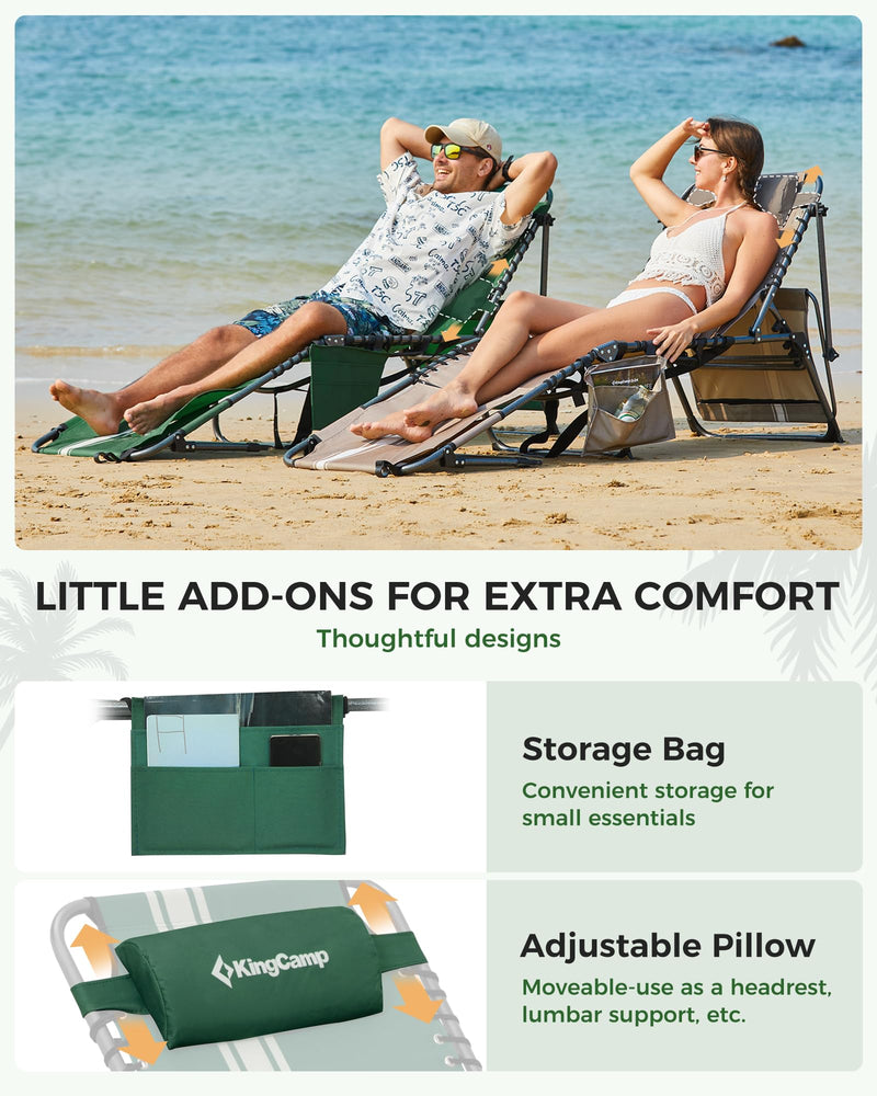 Load image into Gallery viewer, KingCamp MAGNOLIA B10 PLUS Backpack Chaise Lounge with Storage Bag and Adjustable Pillow
