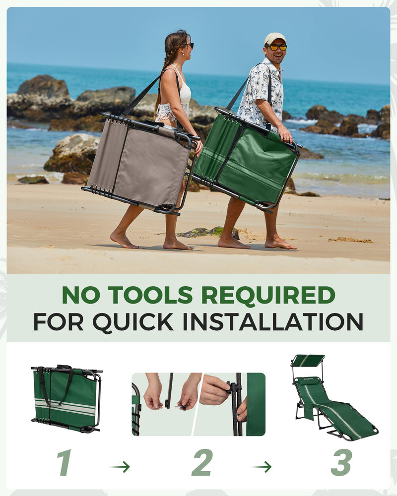 Load image into Gallery viewer, KingCamp MAGNOLIA B10 PLUS Backpack Chaise Lounge Quick Installation
