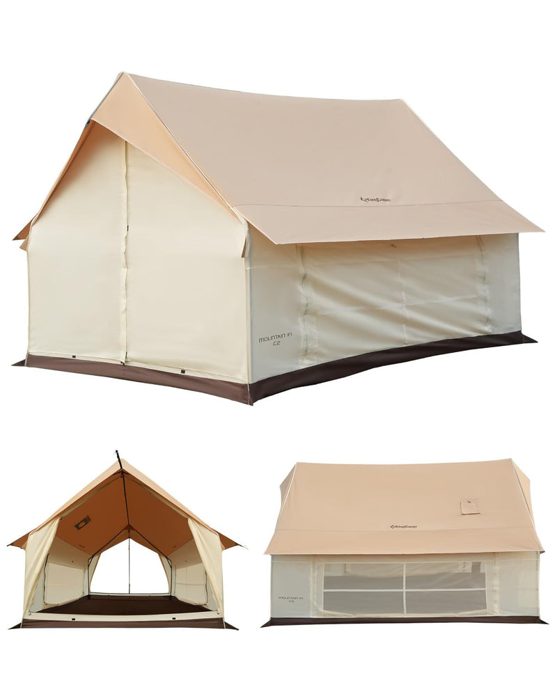 Load image into Gallery viewer, KingCamp MOUNTAIN IN C2 Canvas Cabin Tent 8&#39; x 11&#39; Khaki
