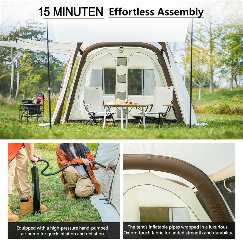 Load image into Gallery viewer, KingCamp NUOVA AIR Inflatable Tunnel Tent 4 Person Camping Tent
