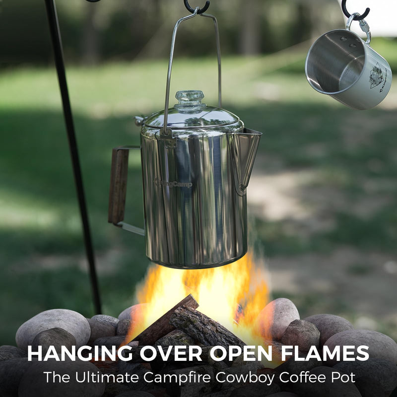 Load image into Gallery viewer, KingCamp Percolator Coffee Pot - 9 Cup &amp; 12 Cup 304 Stainless Steel Campfire Coffee Maker for Outdoor Camping, RV &amp; Backpacking
