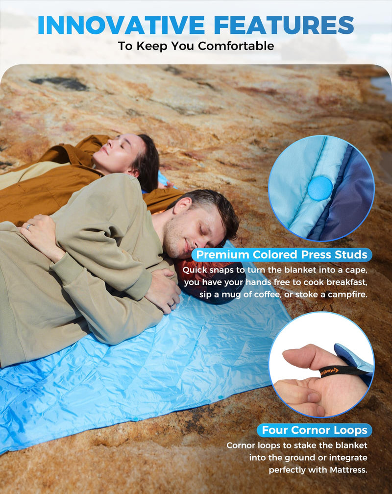 Load image into Gallery viewer, KingCamp SMART 150 XL Ultralight Camping Blanket – Packable, Wearable &amp; Water-Repellent for Outdoor &amp; Stadium Use
