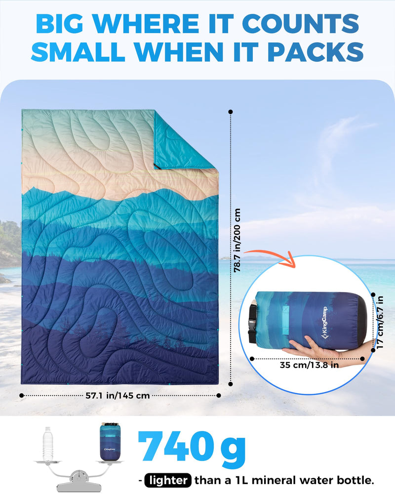 Load image into Gallery viewer, KingCamp SMART 150 XL Ultralight Camping Blanket – Packable, Wearable &amp; Water-Repellent for Outdoor &amp; Stadium Use
