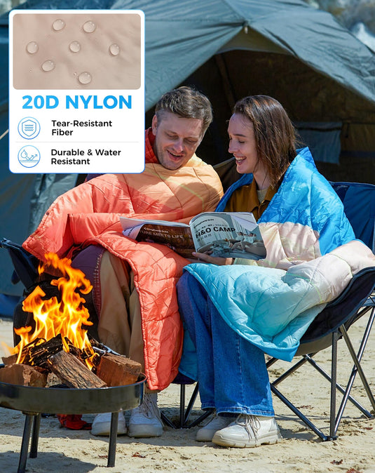 KingCamp SMART 150 XL Ultralight Camping Blanket – Packable, Wearable & Water-Repellent for Outdoor & Stadium Use