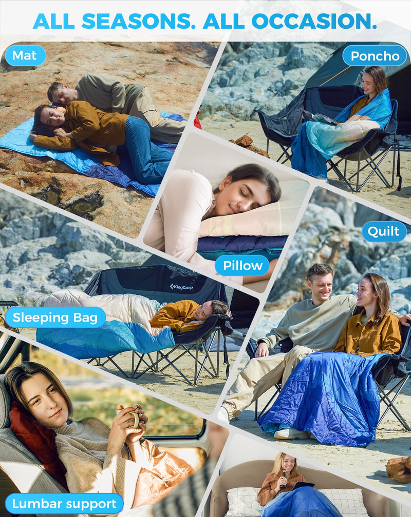 Load image into Gallery viewer, KingCamp SMART 150 XL Ultralight Camping Blanket – Packable, Wearable &amp; Water-Repellent for Outdoor &amp; Stadium Use
