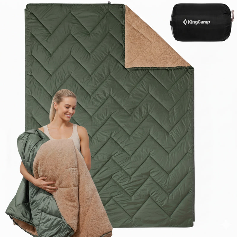 Load image into Gallery viewer, KingCamp Sherpa Sleeping Bag Blanket | 2-in-1 for Camping, Car, &amp; Home | Lightweight &amp; Packable
