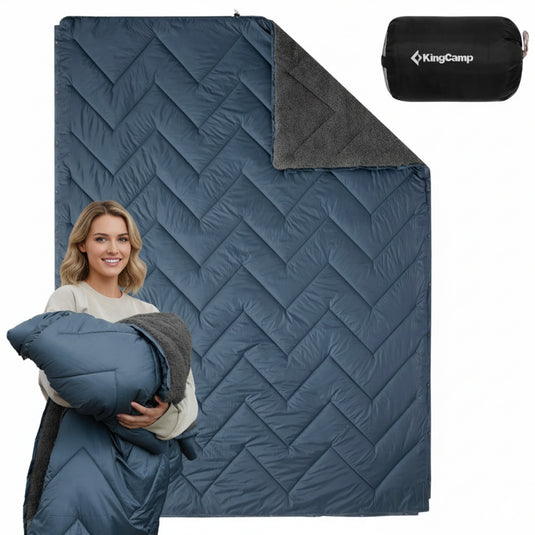 KingCamp Sherpa Sleeping Bag Blanket | 2-in-1 for Camping, Car, & Home | Lightweight & Packable