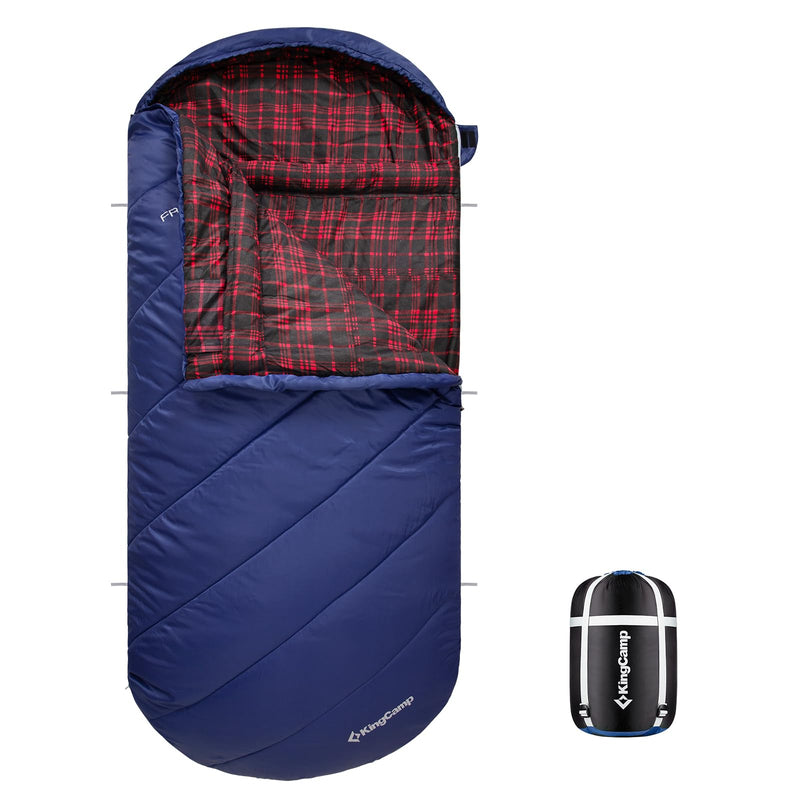 Load image into Gallery viewer, KingCamp Sleeping Bag for Adults, Cold Weather &amp; Warm Extra Wide Big &amp; Tall XL Portable Waterproof Flannel Sleeping Bags
