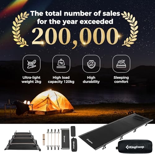Load image into Gallery viewer, KingCamp Ultralight Folding Camping Cot – 4.9 lb Portable Camp Bed for Backpacking &amp; Travel
