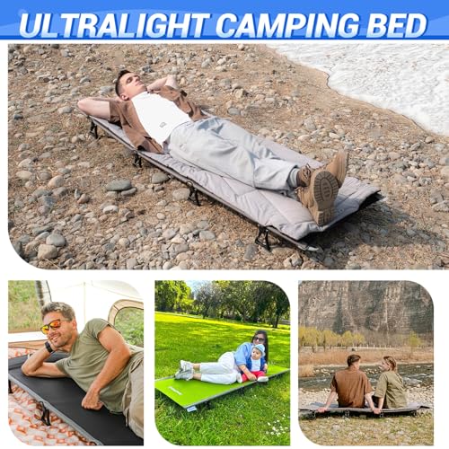 KingCamp Ultralight Folding Camping Cot – 4.9 lb Portable Camp Bed for Backpacking & Travel