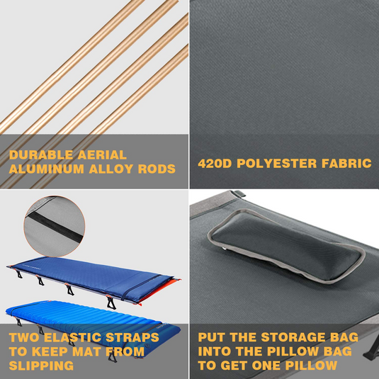 KingCamp Oversized Folding Camping Cots Ultralight Sleeping Cots