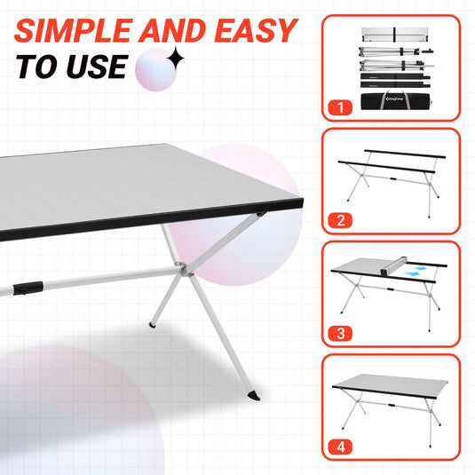 KingCamp Aluminum Roll Up Table