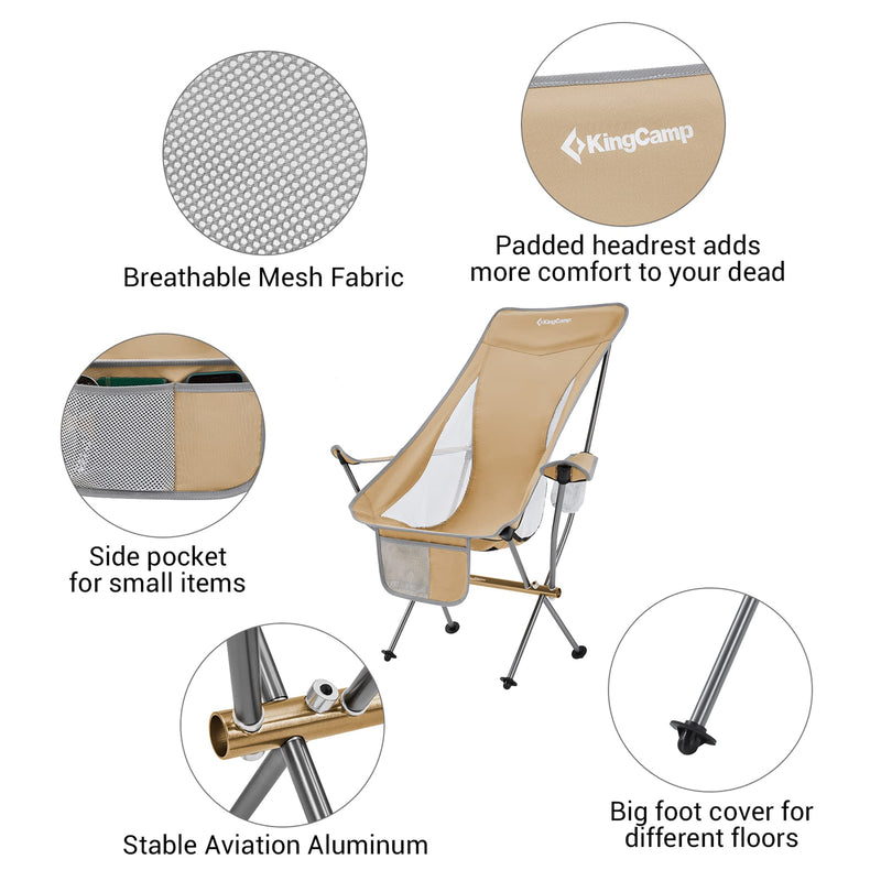 Load image into Gallery viewer, KingCamp CAMELLIA Ultralight High Back Camping Chair Ergonomic
