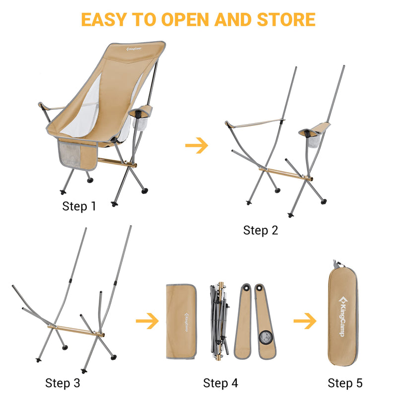 Load image into Gallery viewer, KingCamp CAMELLIA Ultralight High Back Camping Chair Ergonomic
