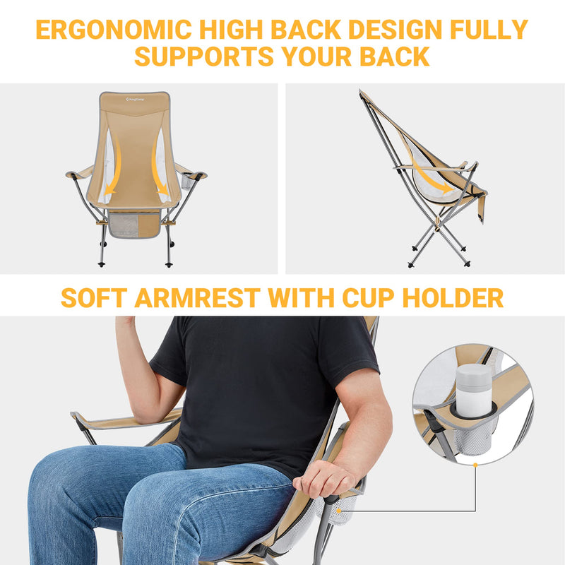 Load image into Gallery viewer, KingCamp CAMELLIA Ultralight High Back Camping Chair Ergonomic
