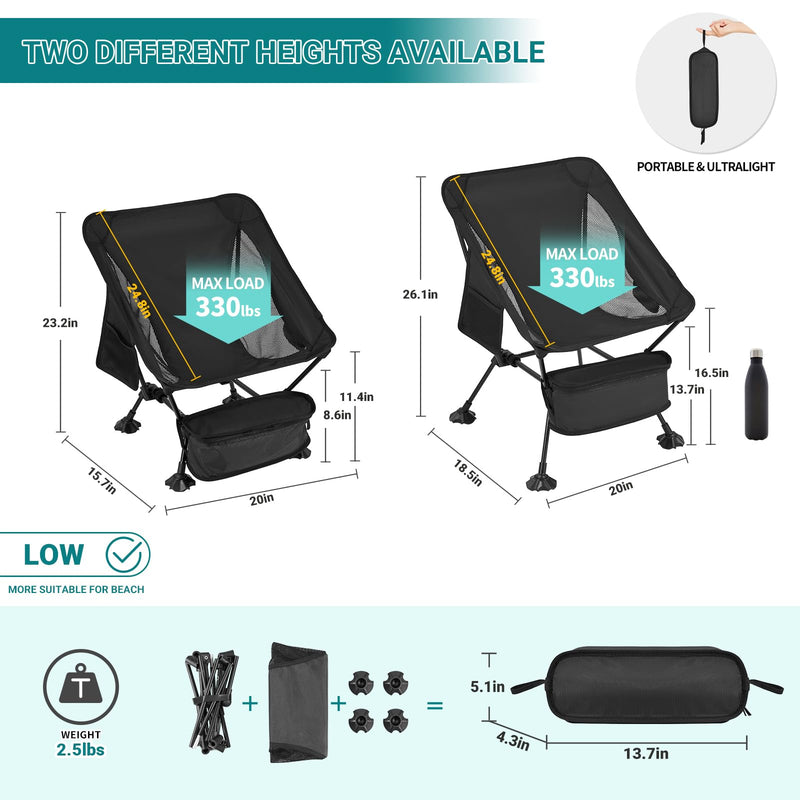 Load image into Gallery viewer, ATEPA Ultralight Square Low Chair Set of 2
