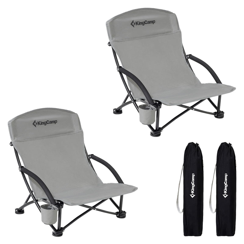 Load image into Gallery viewer, KingCamp Low Back Lightweight Strong Stable Folding Beach Chair 2-piece Set
