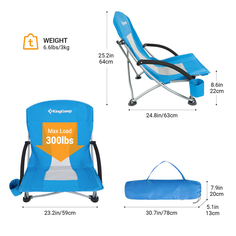Load image into Gallery viewer, KingCamp Low Back Beach Lightweight Folding Beach Chair
