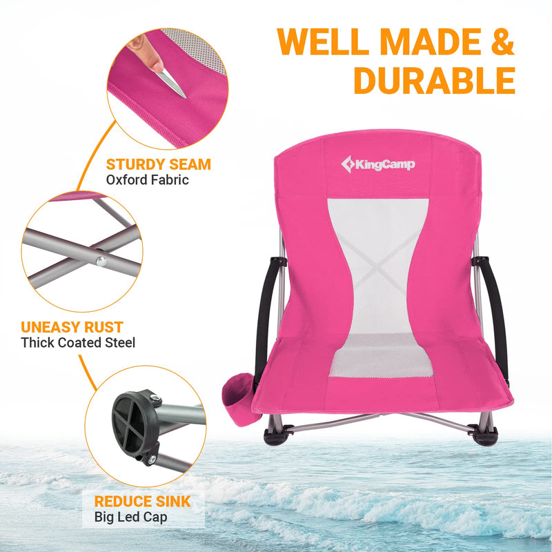 Load image into Gallery viewer, KingCamp Low Back Beach Lightweight Folding Beach Chair
