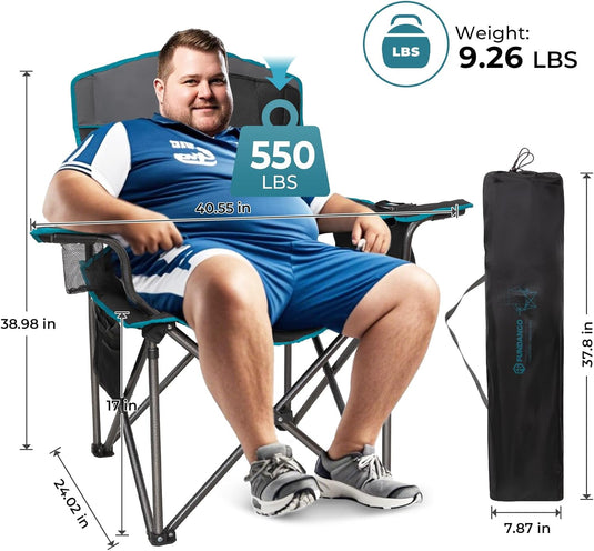 FUNDANGO Heavy Duty 550lb Capacity Oversized Outdoor Chair with Lumbar Support