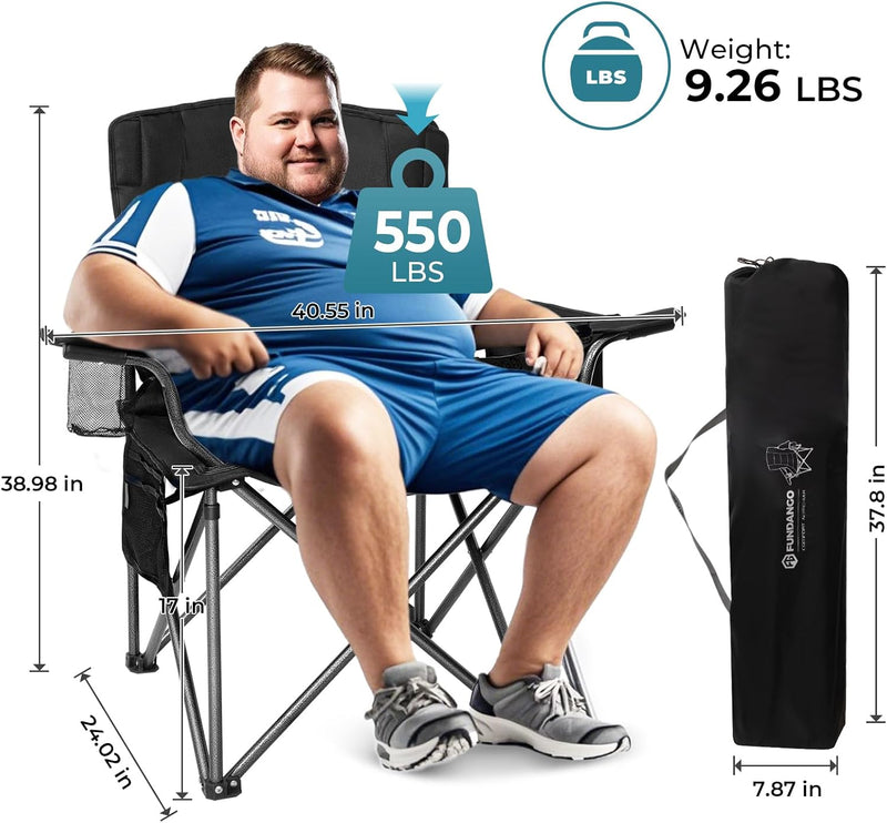 Load image into Gallery viewer, FUNDANGO Heavy Duty 550lb Capacity Oversized Outdoor Chair with Lumbar Support
