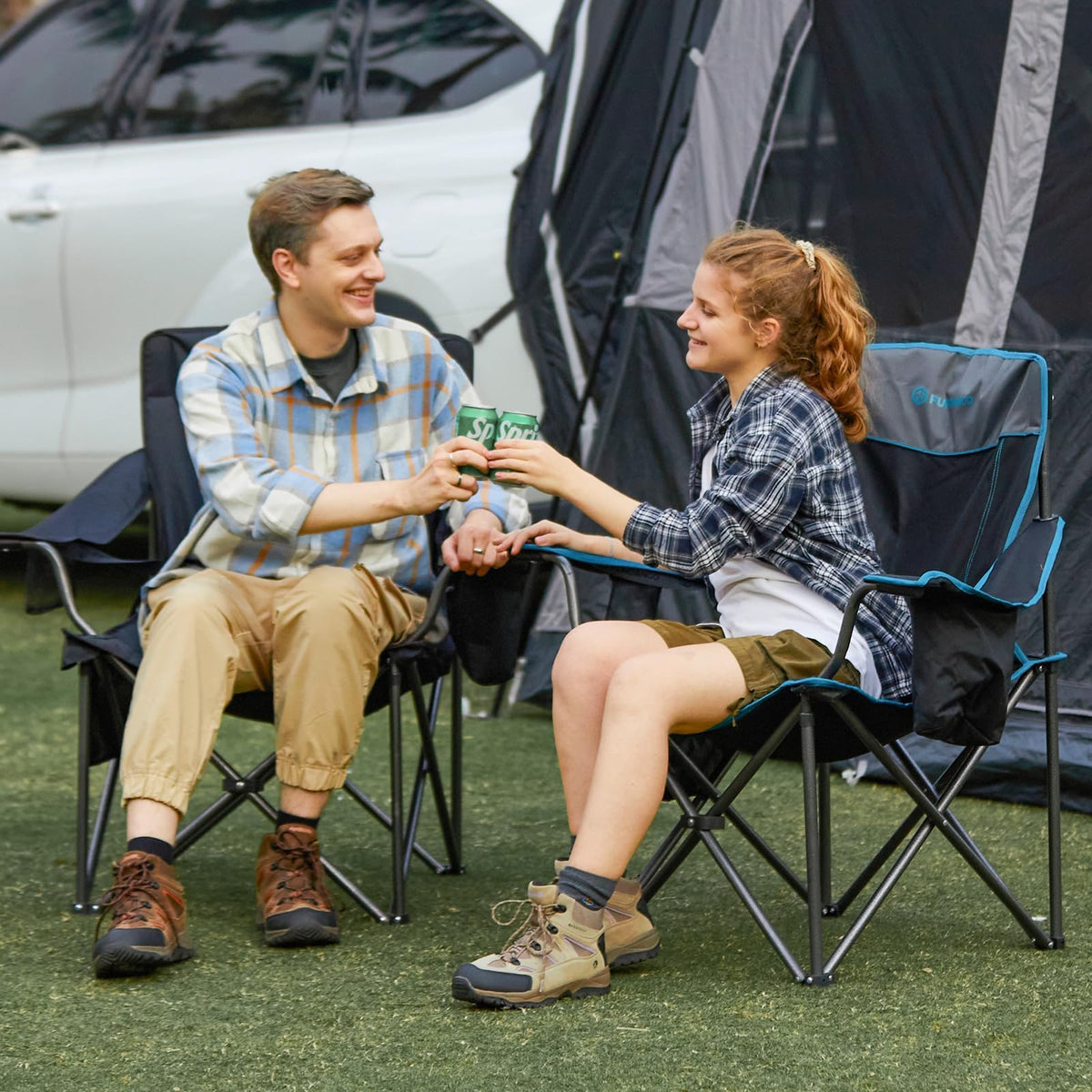 FUNDANGO Heavy Duty 550lb Capacity Oversized Outdoor Chair with Lumbar Support