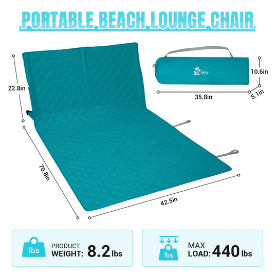 WEJOY Legless Lounger Chair - Ultra Lightweight Beach Mat with Back Support