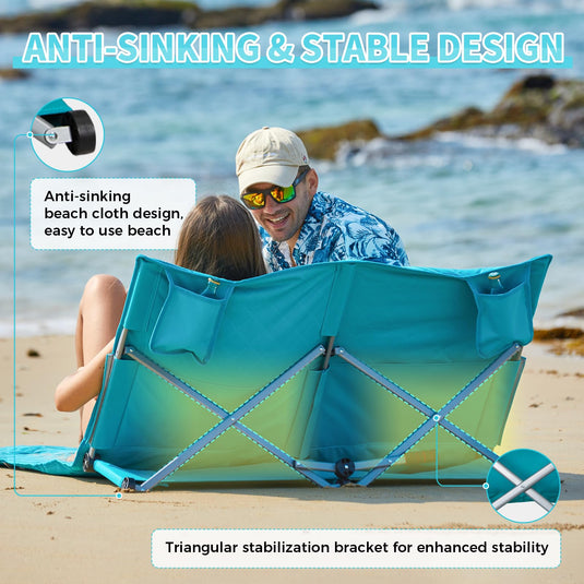 WEJOY Legless Lounger Chair - Ultra Lightweight Beach Mat with Back Support