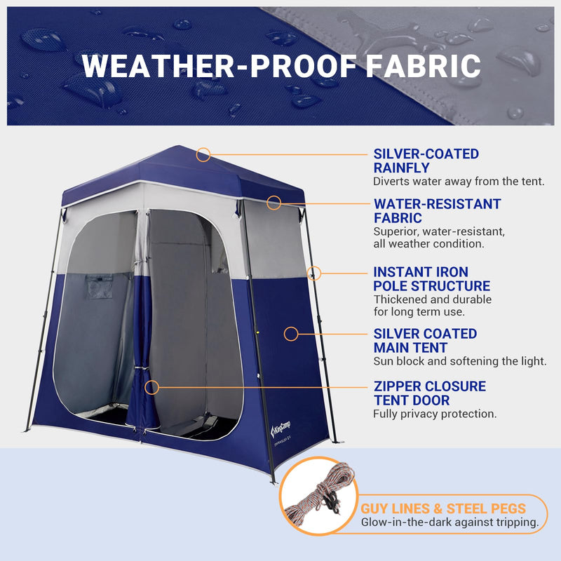 Load image into Gallery viewer, KingCamp Outdoor Shower Tents for Camping Portable Instant Pop Up Privacy Tent
