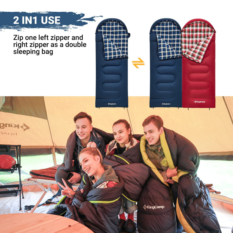 Load image into Gallery viewer, KingCamp CLOUDY 300S Kids Sleeping Bag-Envelope With Hood
