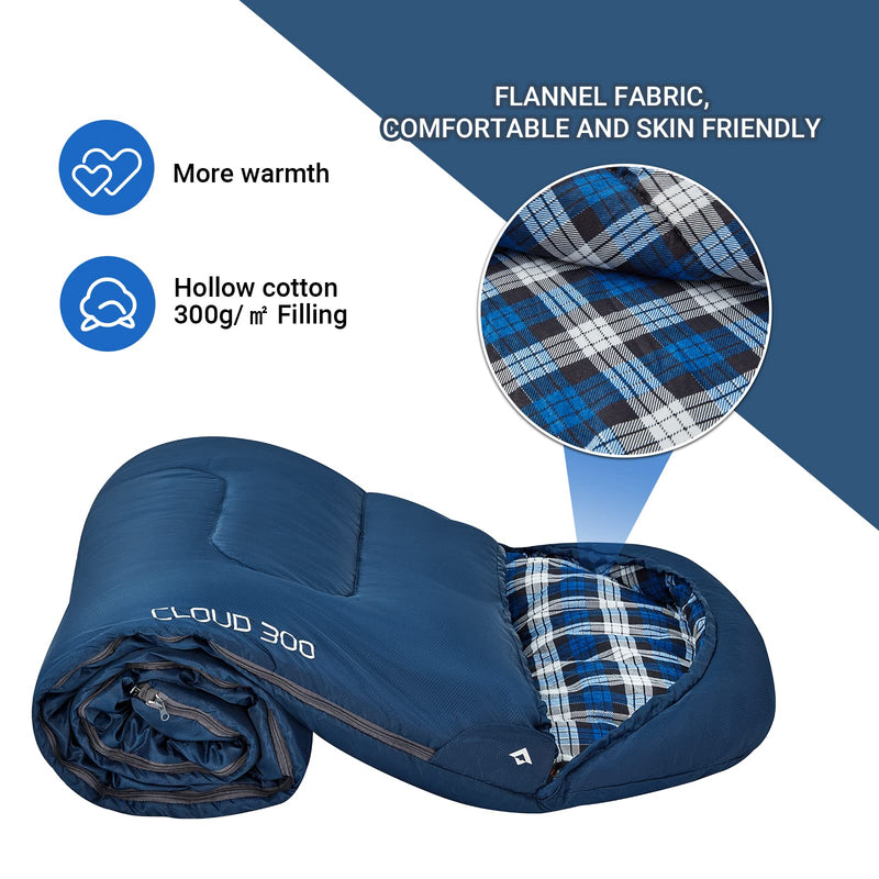 Load image into Gallery viewer, KingCamp CLOUDY 300S Kids Sleeping Bag-Envelope With Hood Flannel Fabric
