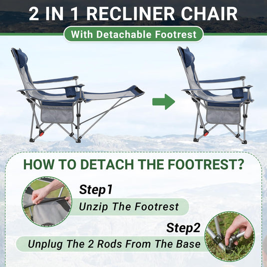 WEJOY FOLDING RECLINER CHA Folding Chair Navy