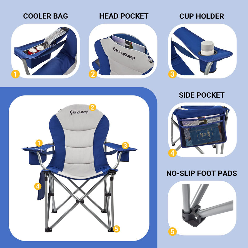 Load image into Gallery viewer, KingCamp Camping Armchair Heavy Duty Ergonomic Padded Arm Chair

