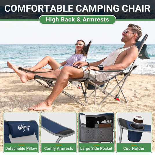 WEJOY FOLDING RECLINER CHA Folding Chair Navy