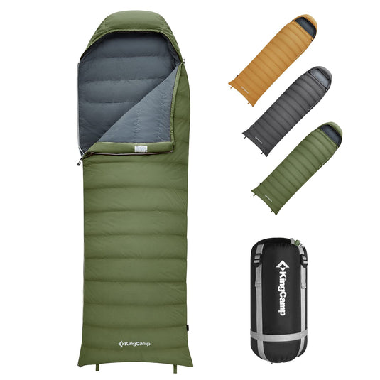 KingCamp Lightweight Down Sleeping Bag-Envelope With Mummy Hood Wide and Large