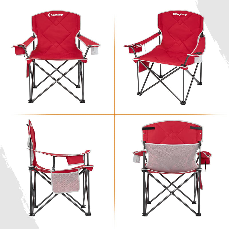 Load image into Gallery viewer, KingCamp Extra-Large Folding Camping Chair with Durable Non-Slip Foot Cover
