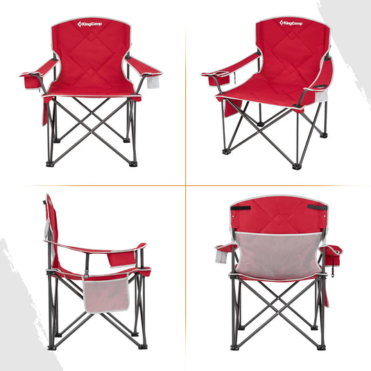 KingCamp Extra-Large Folding Camping Chair with Durable Non-Slip Foot Cover