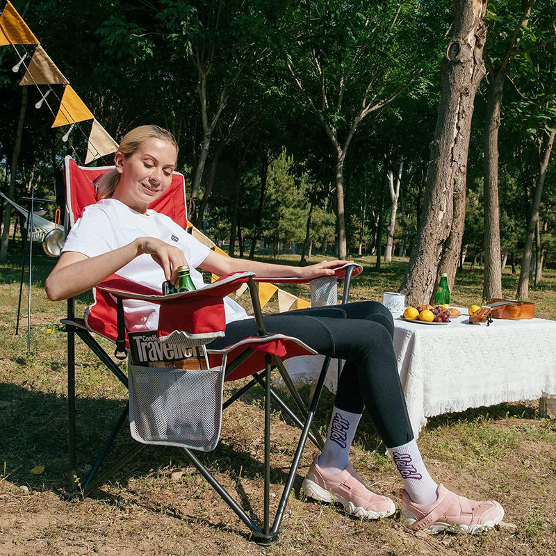 Load image into Gallery viewer, KingCamp Extra-Large Folding Camping Chair with Durable Non-Slip Foot Cover
