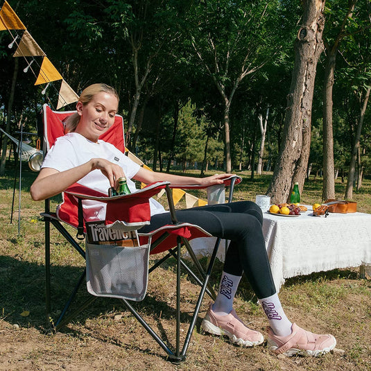 KingCamp Extra-Large Folding Camping Chair with Durable Non-Slip Foot Cover
