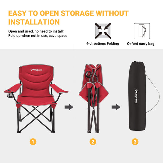 KingCamp Juniper Folding Camping Chair Red