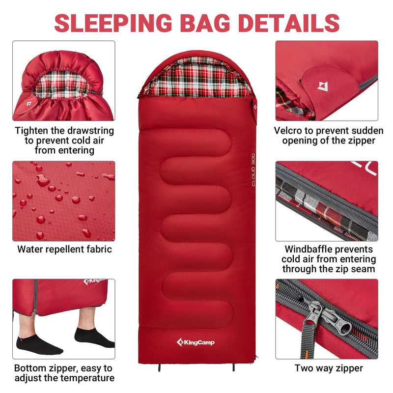 Load image into Gallery viewer, KingCamp CLOUDY 300S Kids Sleeping Bag-Envelope With Hood Waterproof
