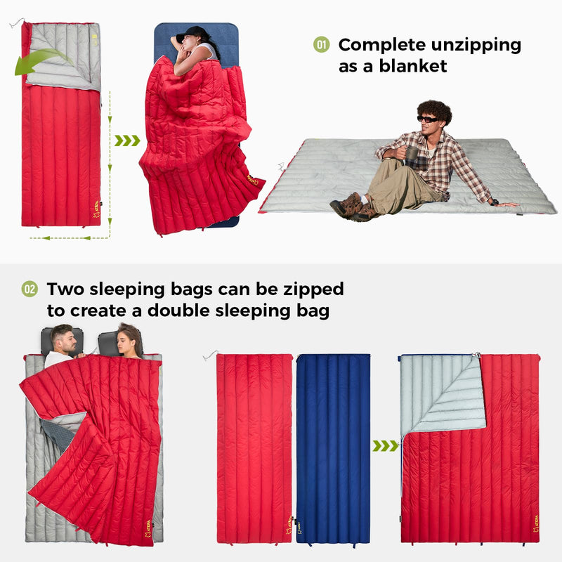 Load image into Gallery viewer, ATEPA Ultralight  Down Sleeping Bag Filling 300g White Duck Down
