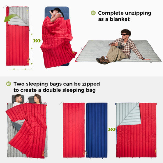 ATEPA Ultralight  Down Sleeping Bag Filling 300g White Duck Down