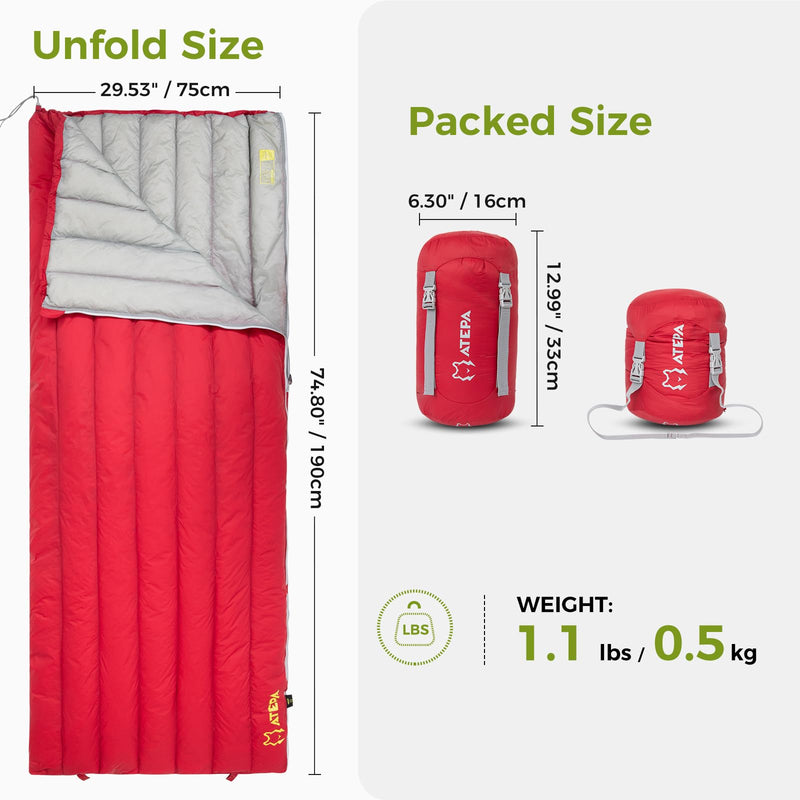 Load image into Gallery viewer, ATEPA Ultralight  Down Sleeping Bag Filling 300g White Duck Down
