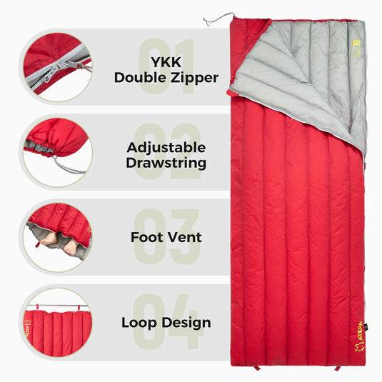 ATEPA Ultralight  Down Sleeping Bag Filling 300g White Duck Down