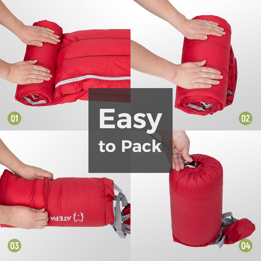 ATEPA Ultralight  Down Sleeping Bag Filling 300g White Duck Down Easy to Pack