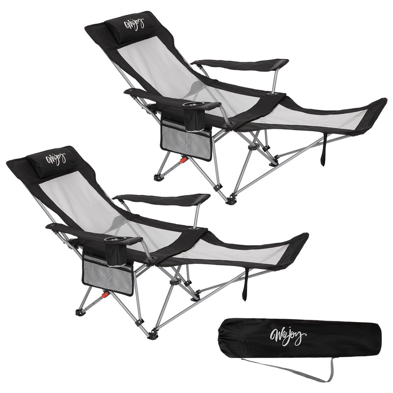 Load image into Gallery viewer, WEJOY 4-Position Reclining Camp Chair Portable and Lightweight 2 Pack
