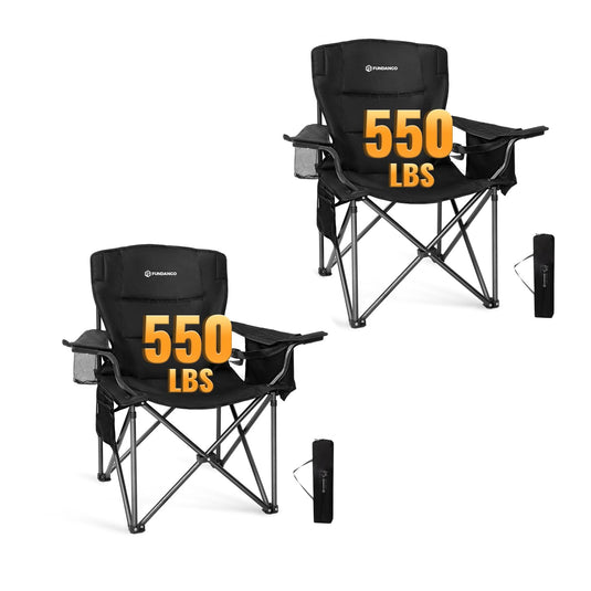 FUNDANGO Heavy Duty 550lb Capacity Oversized Outdoor Chair with Lumbar Support