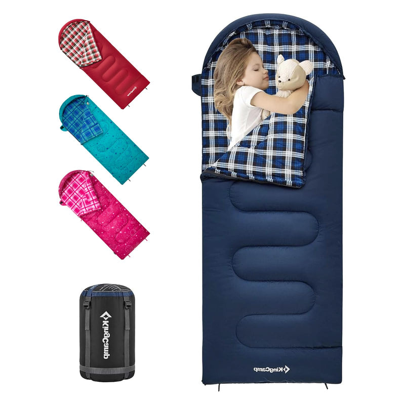 Load image into Gallery viewer, KingCamp CLOUDY 300S Kids Sleeping Bag-Envelope With Hood
